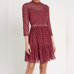Rebecca Taylor velvet dot dress size 2